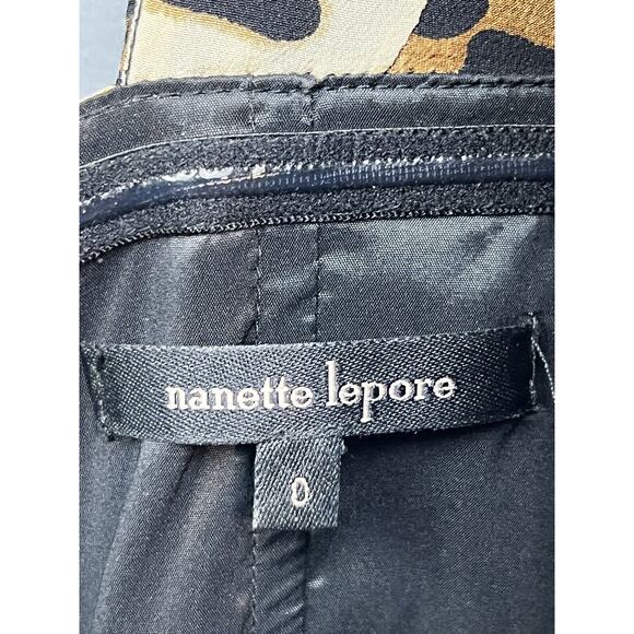 Nanette Lepore Silk Come Hither Dress Womens sz 0 Cheetah One Shoulder Cocktail - Picture 4 of 9